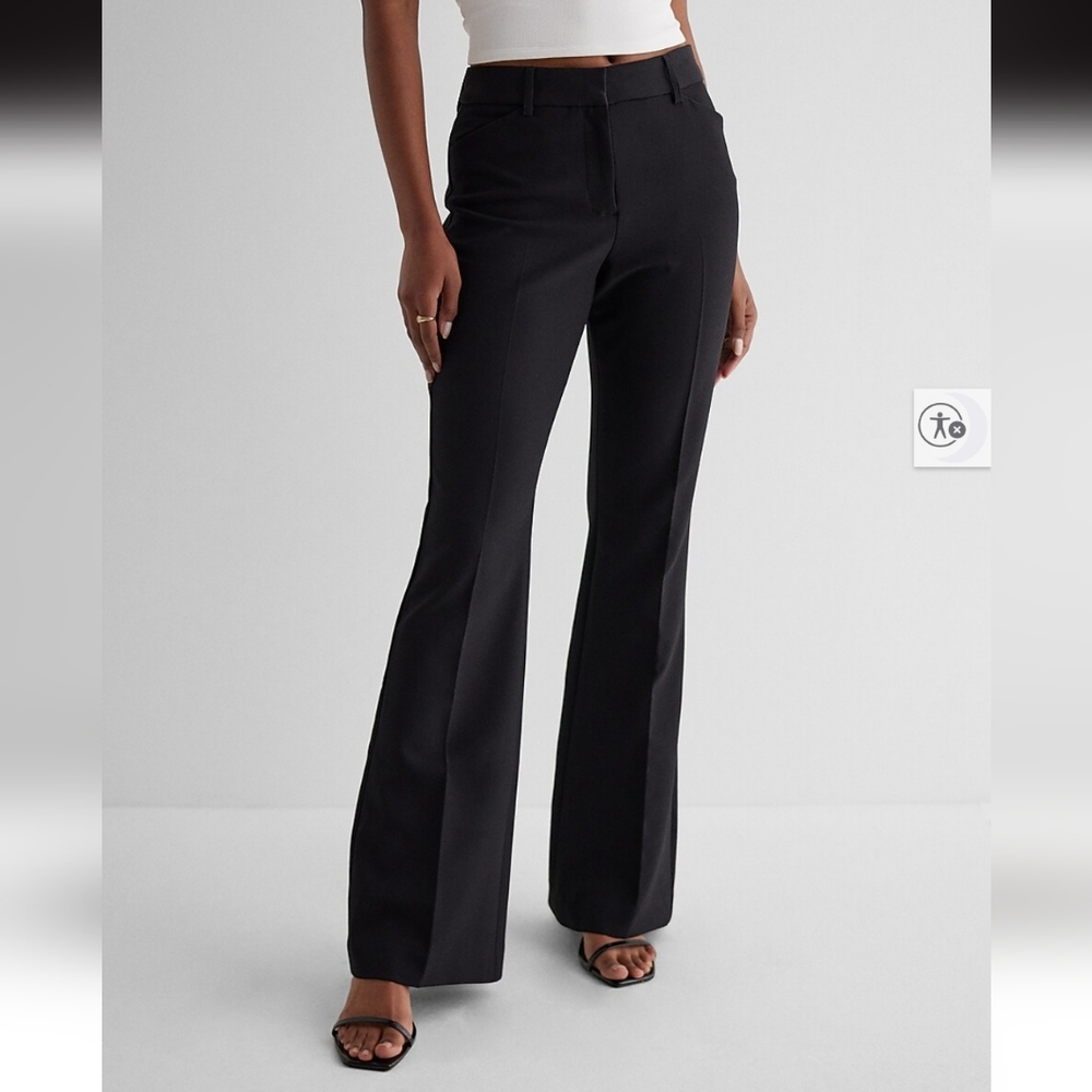 Express Editor Mid-rise Flare Pant Size 8 Black